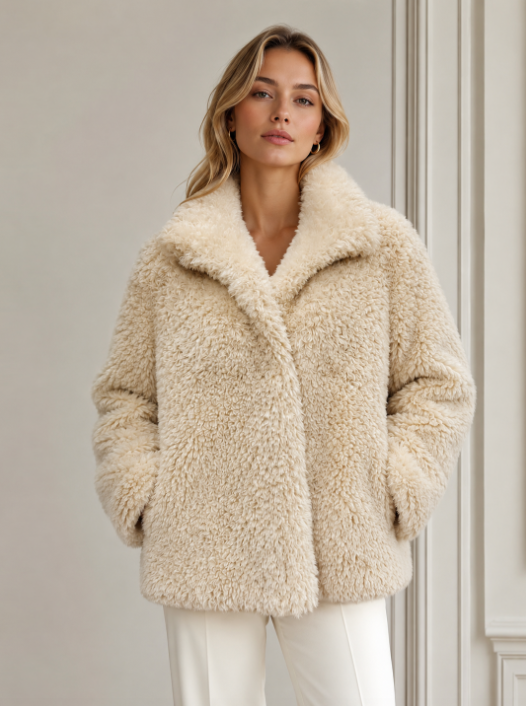 Women's Short Thick Warm Eco-Friendly Faux Fur Jacket wholesale manufacturer style M3710 view 2