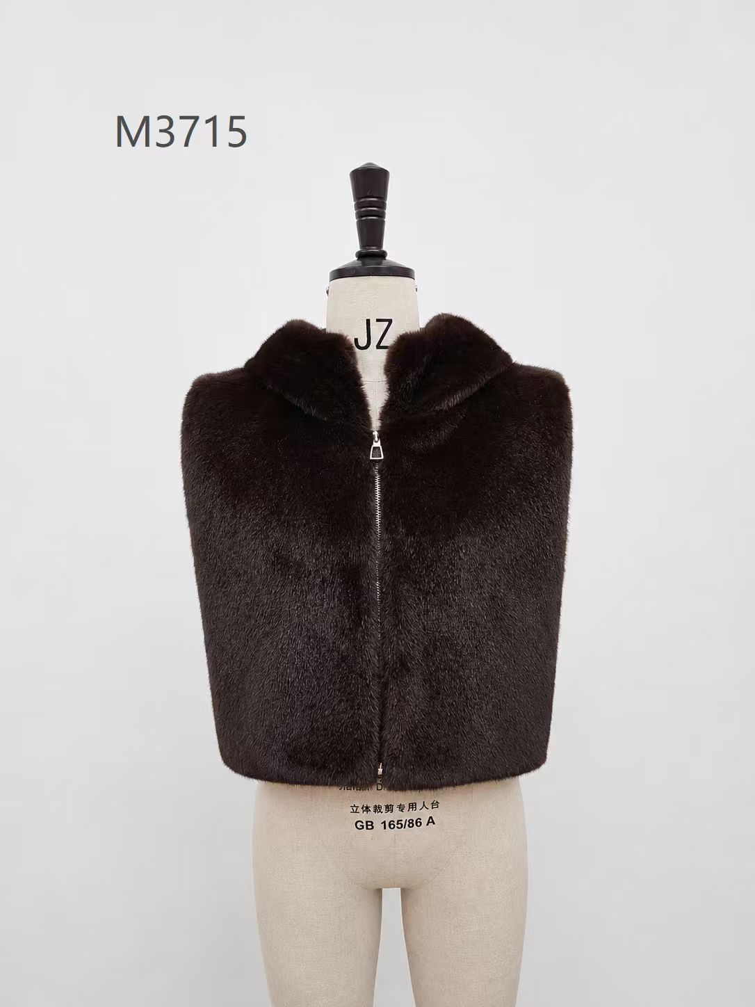 Women's Sleeveless Eco-Friendly Faux Fur Vest wholesale manufacturer style M3715 view 1