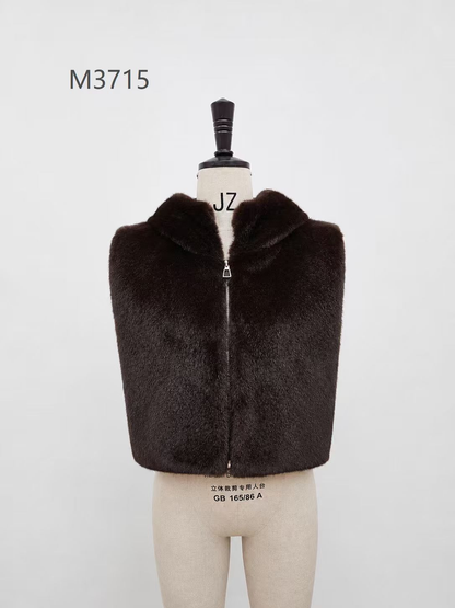 Women's Sleeveless Eco-Friendly Faux Fur Vest wholesale manufacturer style M3715 view 1