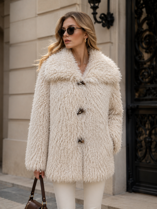 Women's Short Thick Warm Eco-Friendly Faux Fur Jacket wholesale manufacturer style M3717 view 2