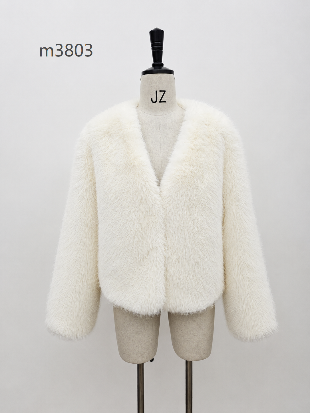 Women's Short Thick Warm Eco-Friendly Faux Fur Jacket wholesale manufacturer style M3803 view 1