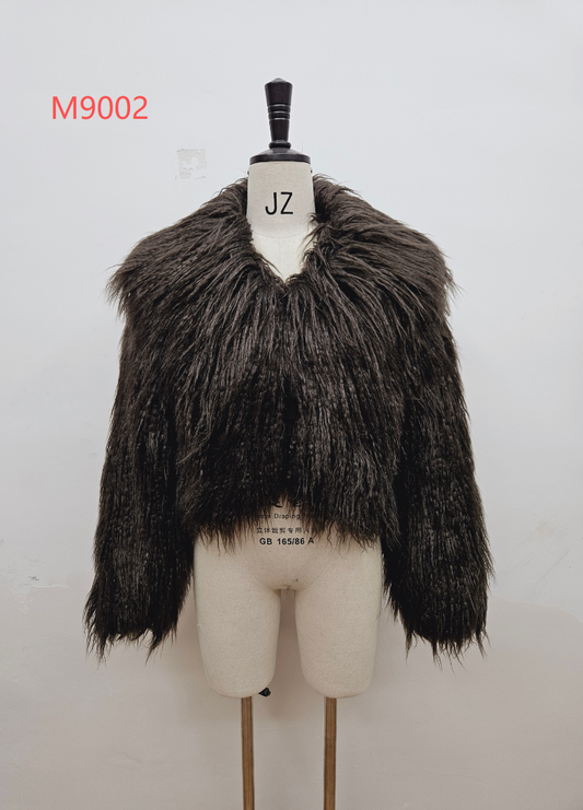 Women's Short Thick Warm Eco-Friendly Faux Fur Jacket wholesale manufacturer style M9002 view 1