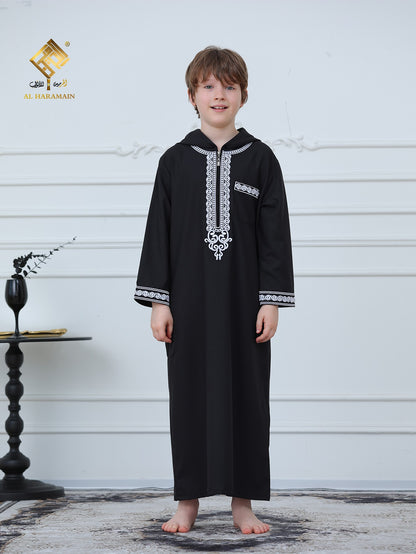 Moroccan Embroidered Long Sleeve Boys Thobe Wholesale Ready to Ship | KID0012 wholesale KID0012 image 1