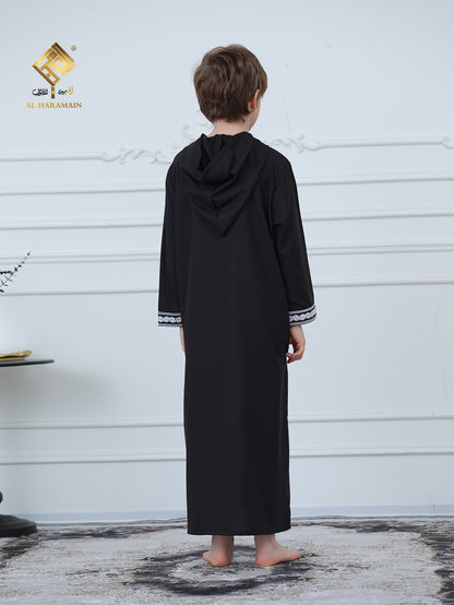 Moroccan Embroidered Long Sleeve Boys Thobe Wholesale Ready to Ship | KID0012 wholesale KID0012 image 3