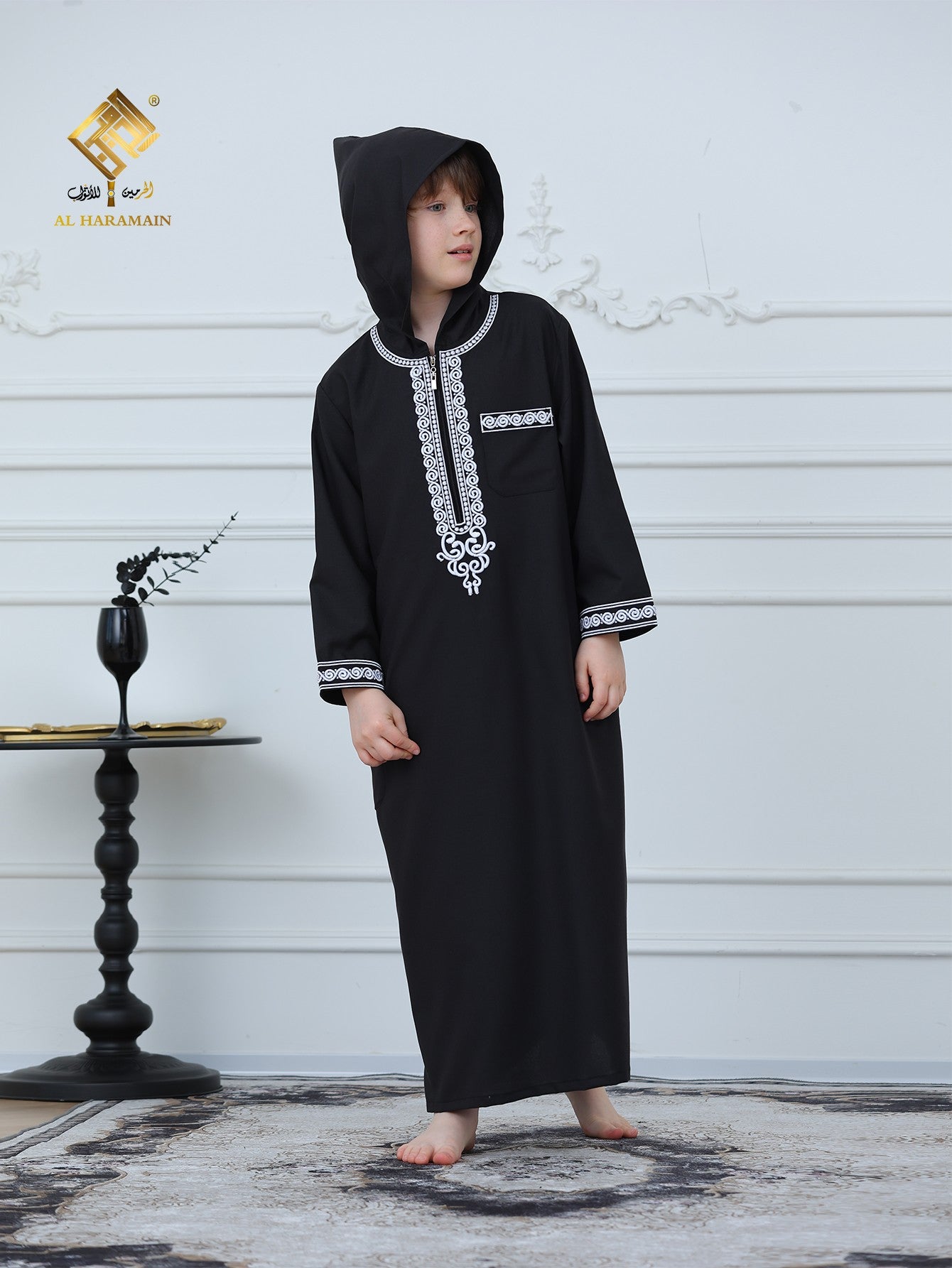 Moroccan Embroidered Long Sleeve Boys Thobe Wholesale Ready to Ship | KID0012 wholesale KID0012 image 6