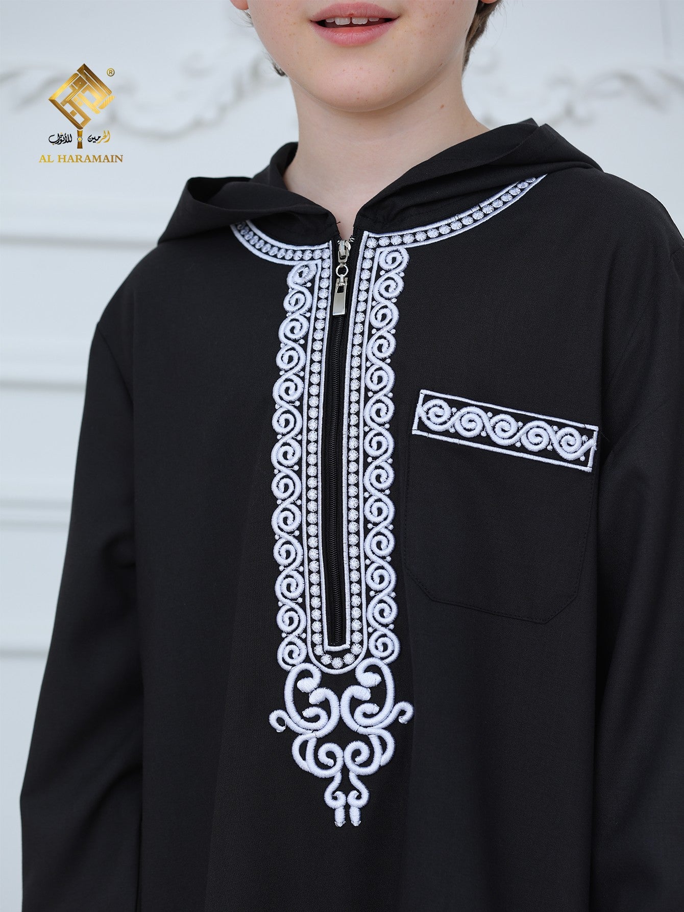 Moroccan Embroidered Long Sleeve Boys Thobe Wholesale Ready to Ship | KID0012 wholesale KID0012 image 7