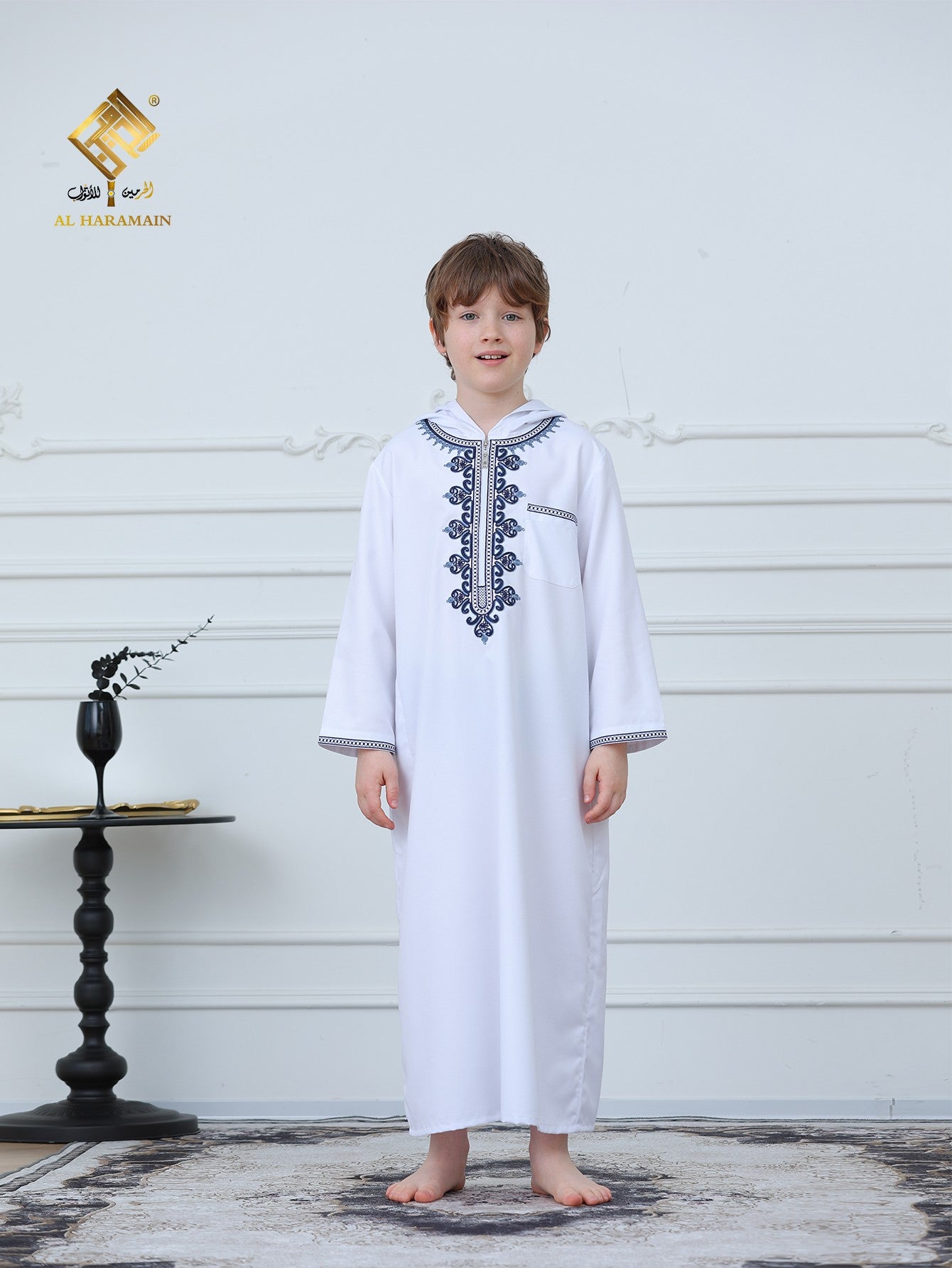 Moroccan Embroidered Long Sleeve Boys Thobe Wholesale Ready to Ship | KID0014 wholesale KID0014 image 1
