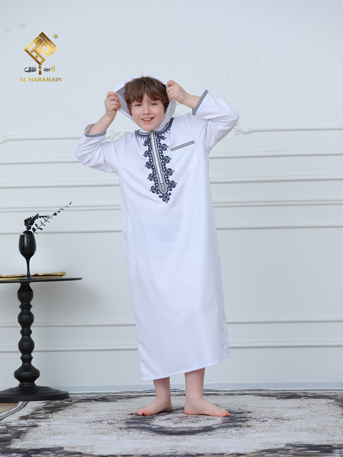 Moroccan Embroidered Long Sleeve Boys Thobe Wholesale Ready to Ship | KID0014 wholesale KID0014 image 3