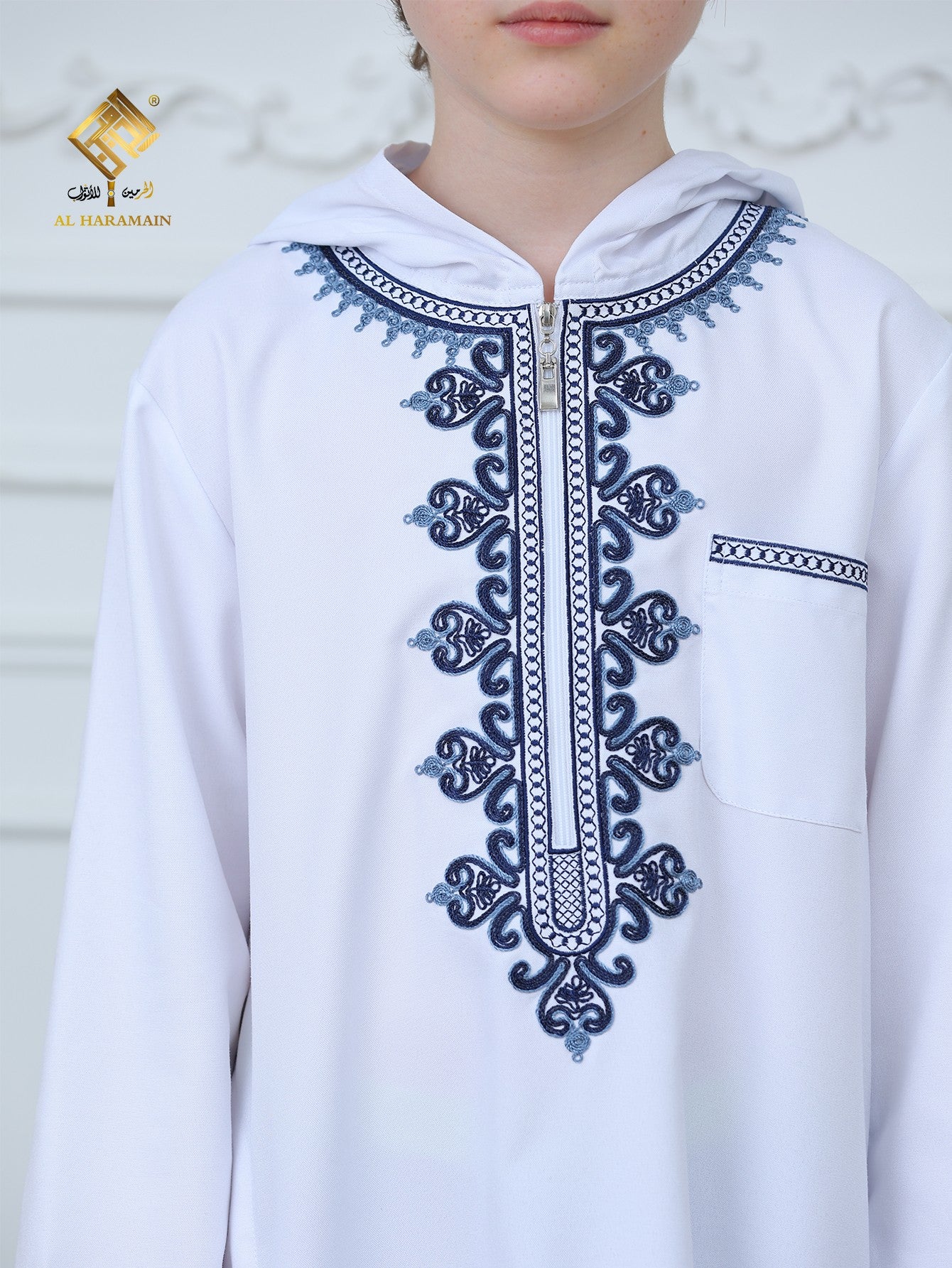 Moroccan Embroidered Long Sleeve Boys Thobe Wholesale Ready to Ship | KID0014 wholesale KID0014 image 5