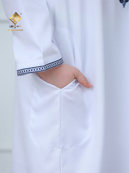 Moroccan Embroidered Long Sleeve Boys Thobe Wholesale Ready to Ship | KID0014 wholesale KID0014 image 6