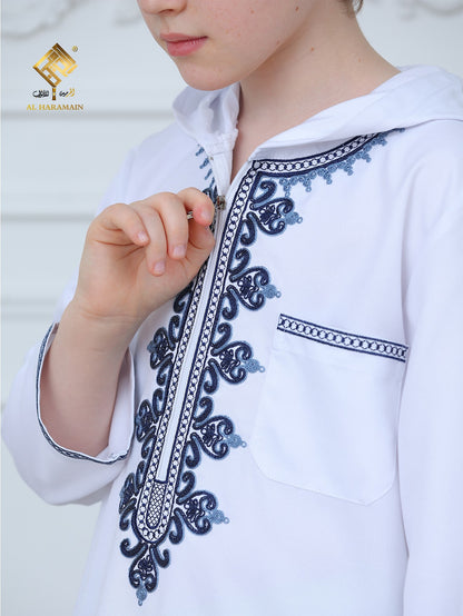 Moroccan Embroidered Long Sleeve Boys Thobe Wholesale Ready to Ship | KID0014 wholesale KID0014 image 7