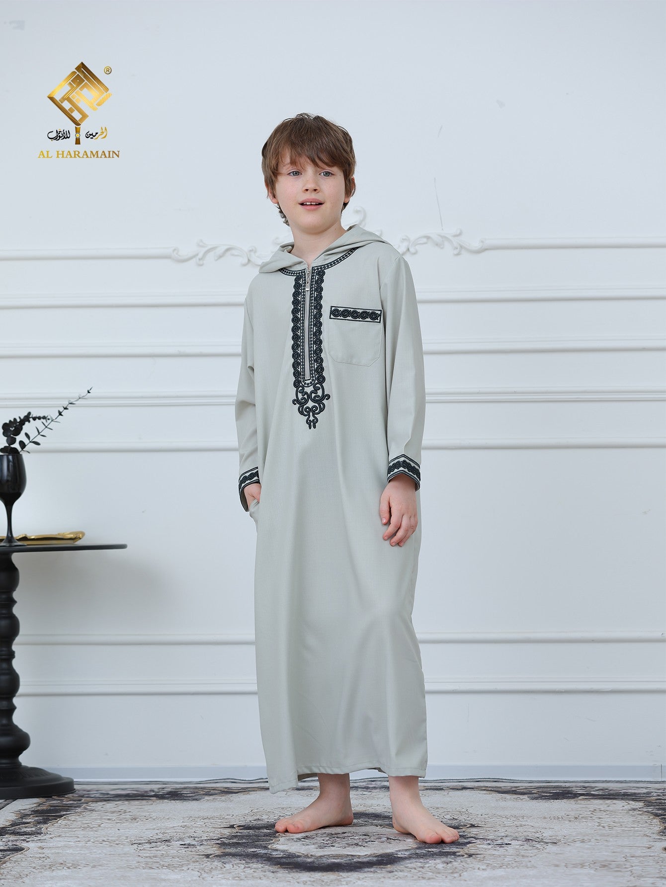 Moroccan Embroidered Long Sleeve Boys Thobe Wholesale Ready to Ship | KID0020 wholesale KID0020 image 3