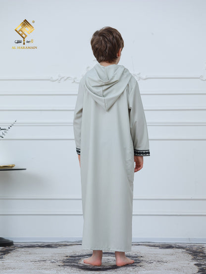Moroccan Embroidered Long Sleeve Boys Thobe Wholesale Ready to Ship | KID0020 wholesale KID0020 image 4