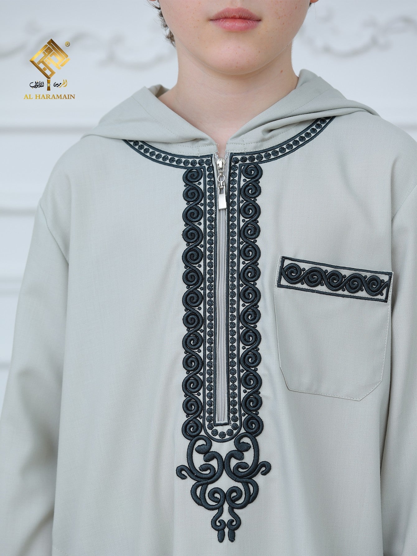 Moroccan Embroidered Long Sleeve Boys Thobe Wholesale Ready to Ship | KID0020 wholesale KID0020 image 5
