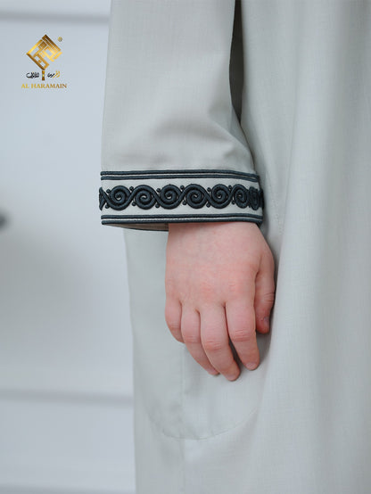 Moroccan Embroidered Long Sleeve Boys Thobe Wholesale Ready to Ship | KID0020 wholesale KID0020 image 6
