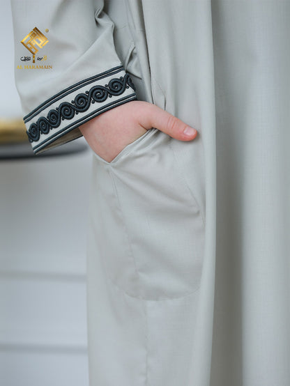 Moroccan Embroidered Long Sleeve Boys Thobe Wholesale Ready to Ship | KID0020 wholesale KID0020 image 7
