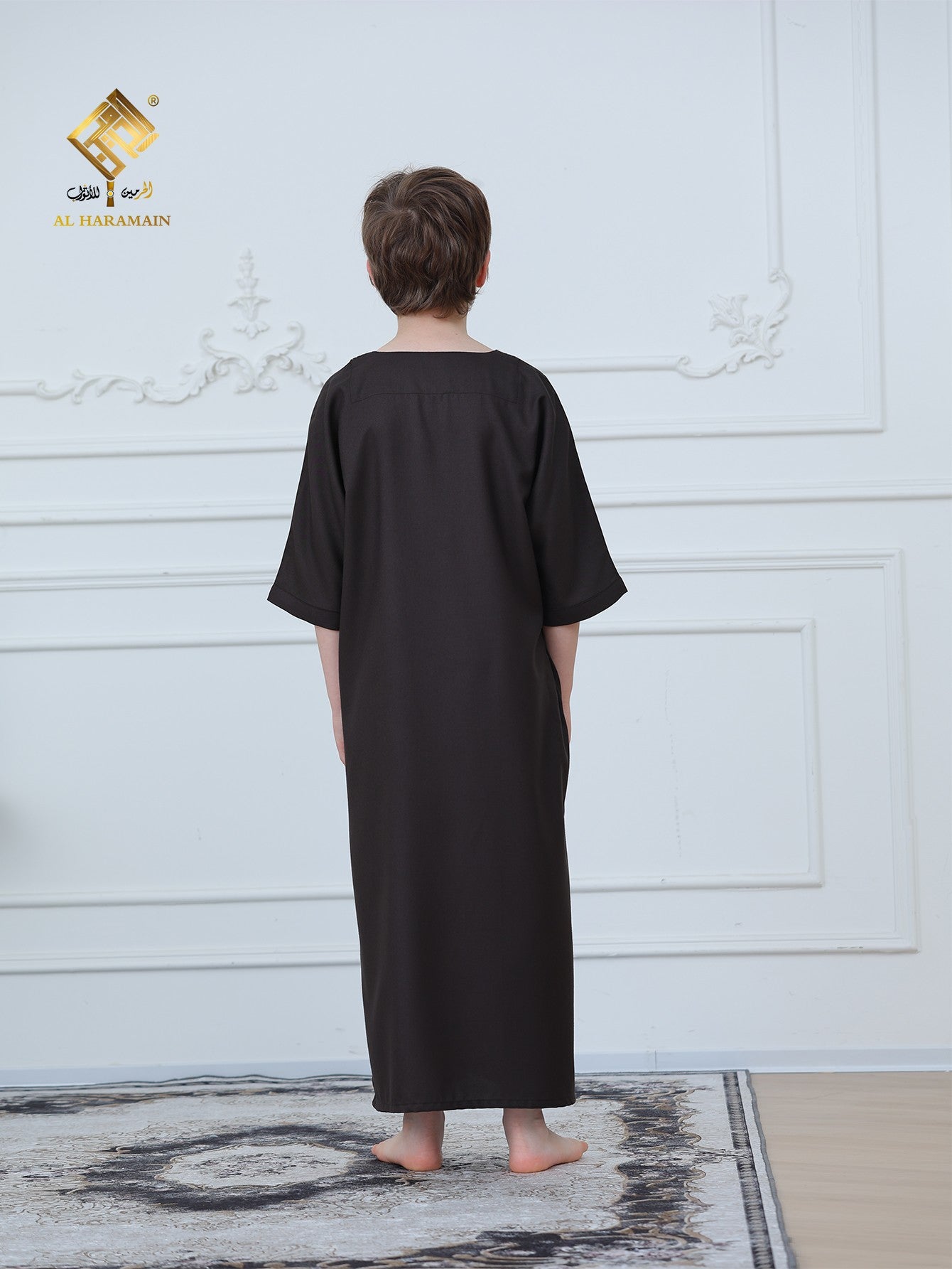 Moroccan Embroidered Short Sleeve Boys Thobe Wholesale Ready to Ship | KID0009 wholesale KID0009 image 2