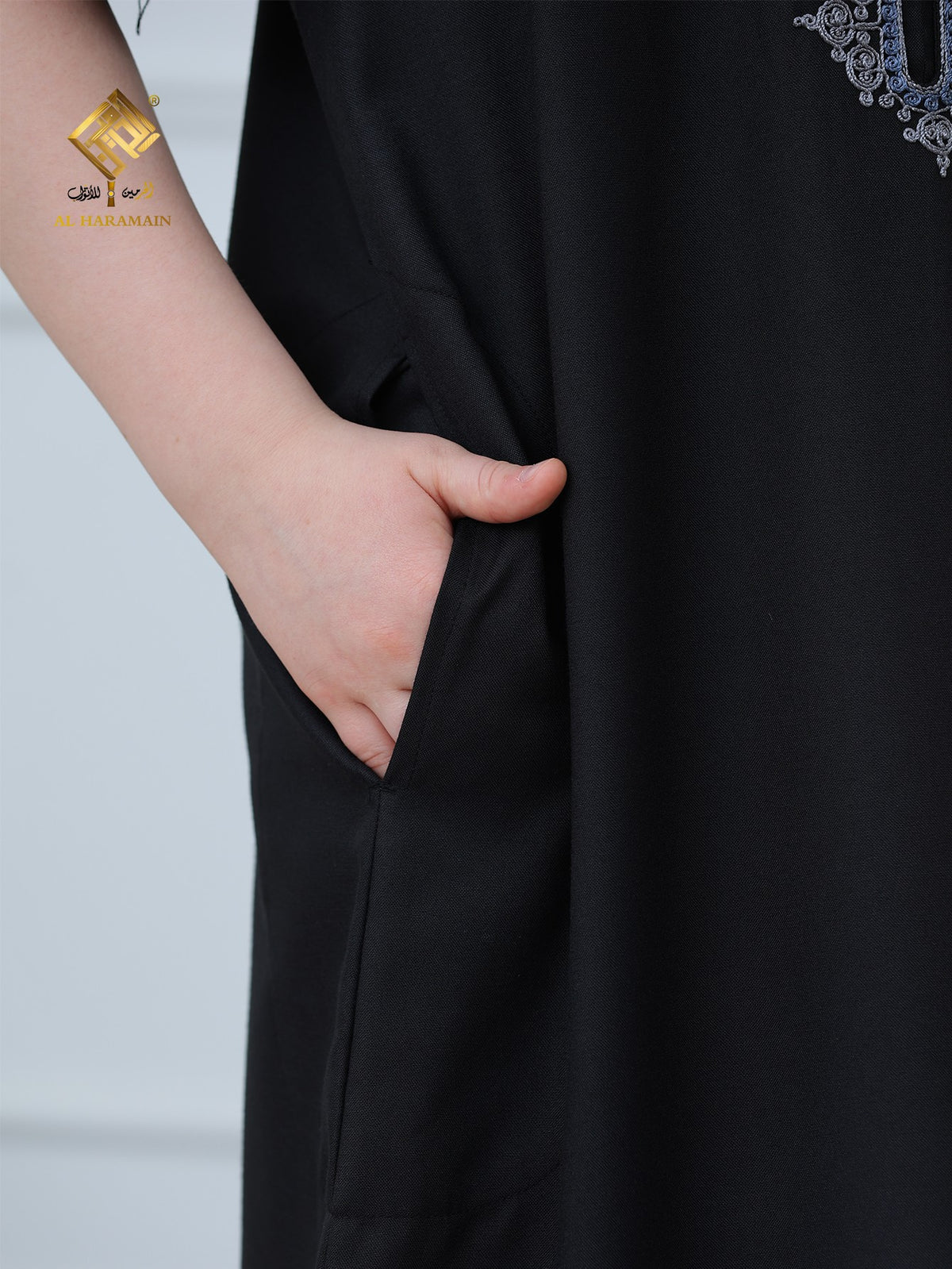 Moroccan Embroidered Short Sleeve Boys Thobe Wholesale Ready to Ship | KID0015 wholesale KID0015 image 6