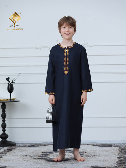 Omani Tassel Long Sleeve Boys Thobe Wholesale Ready to Ship | KID0003 wholesale KID0003 image 1