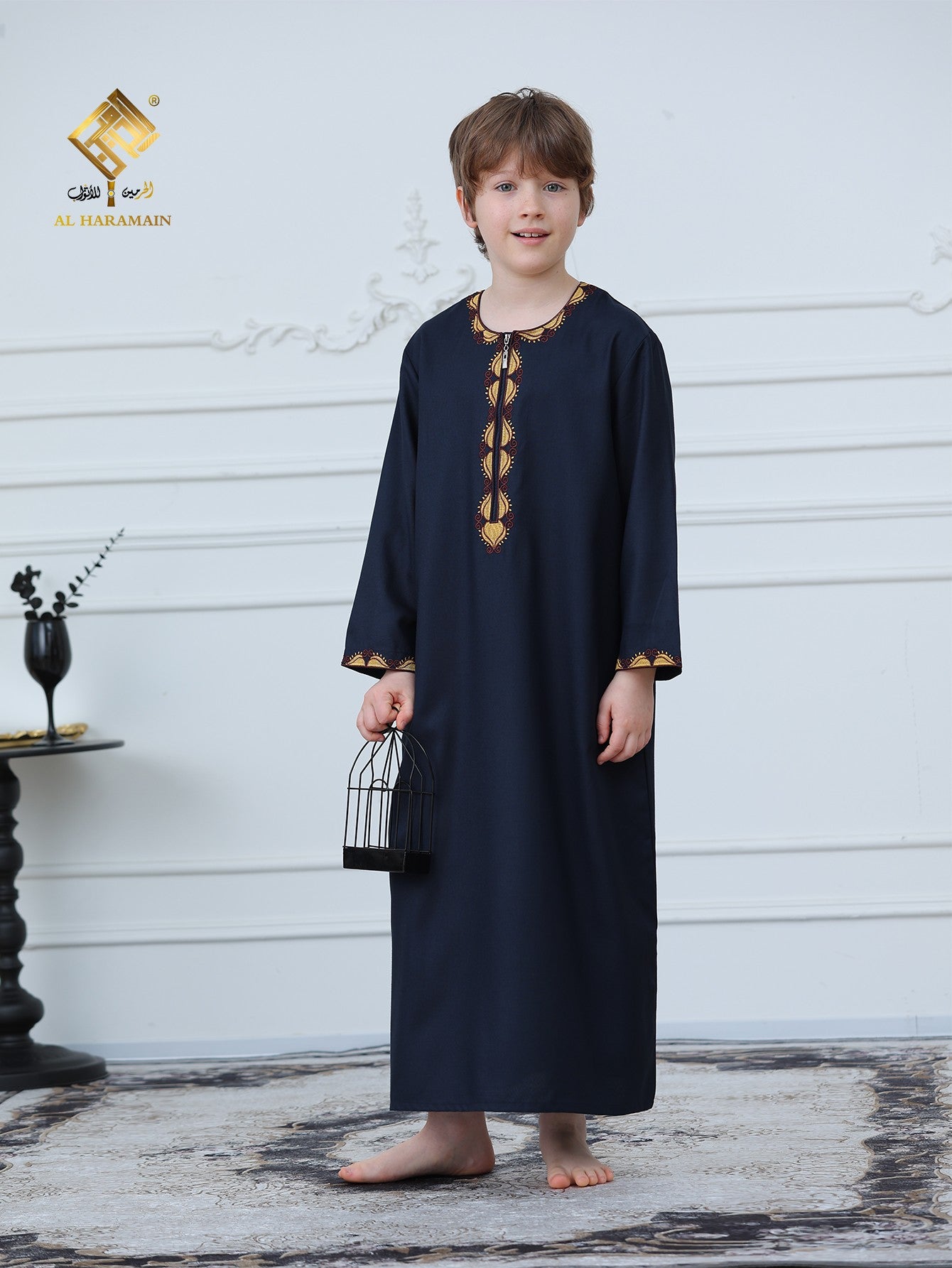 Omani Tassel Long Sleeve Boys Thobe Wholesale Ready to Ship | KID0003 wholesale KID0003 image 2