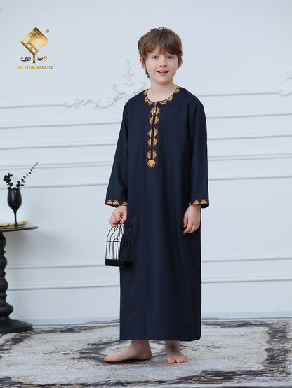 Omani Tassel Long Sleeve Boys Thobe Wholesale Ready to Ship | KID0003 wholesale KID0003 image 2