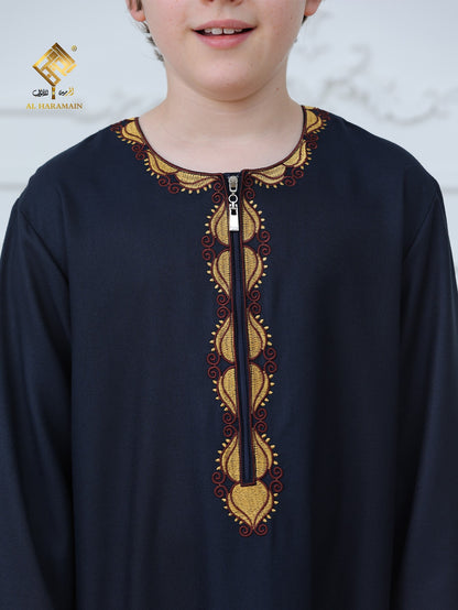 Omani Tassel Long Sleeve Boys Thobe Wholesale Ready to Ship | KID0003 wholesale KID0003 image 5