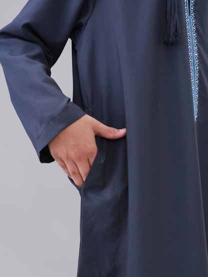 Omani Tassel Long Sleeve Boys Thobe Wholesale Ready to Ship | KID0005 wholesale KID0005 image 4