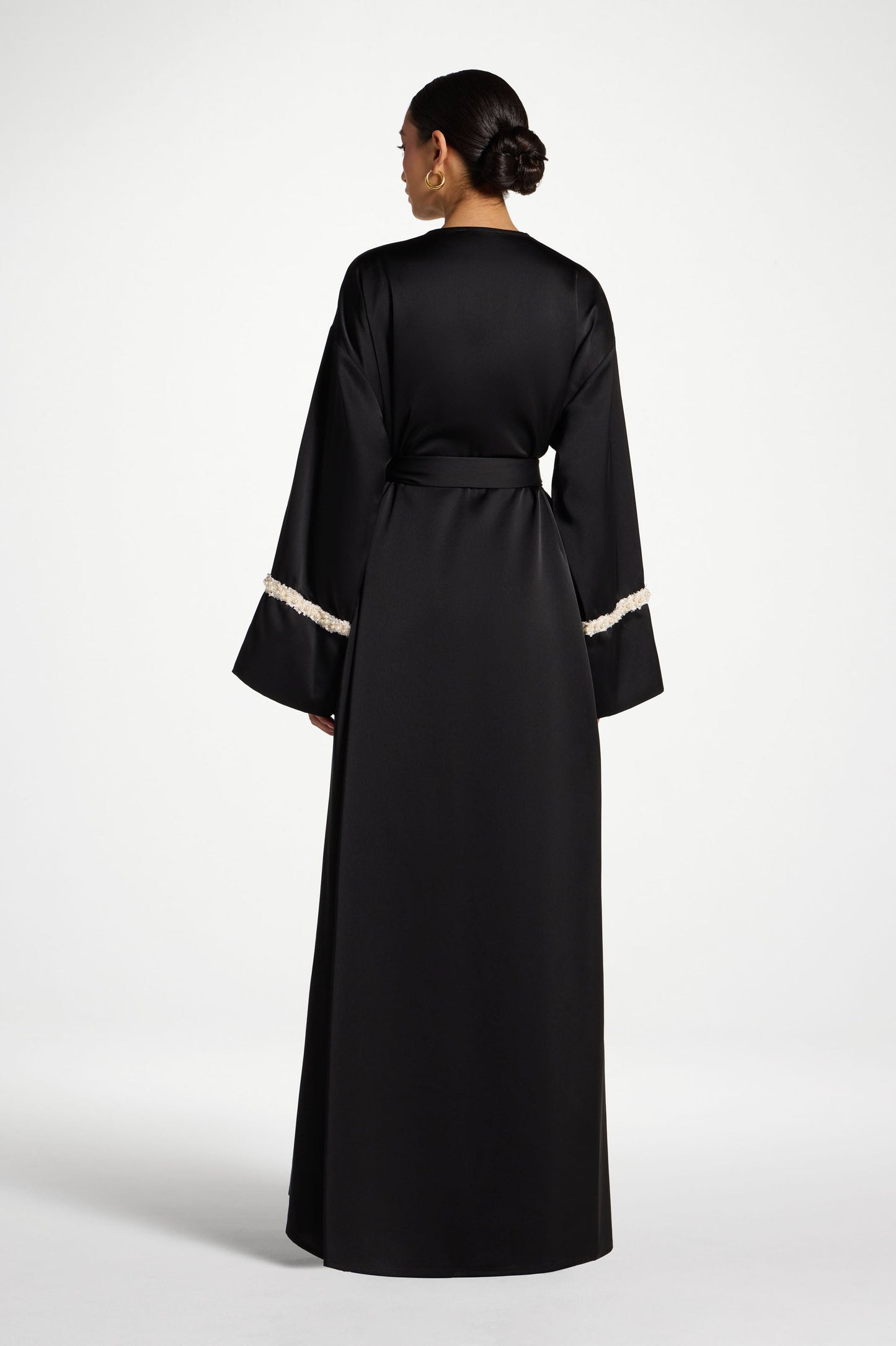 Wholesale Pearl Trim Embellished Abaya - Custom Occasion Abaya Factory