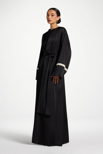 Wholesale Pearl Trim Embellished Abaya - Custom Occasion Abaya Factory