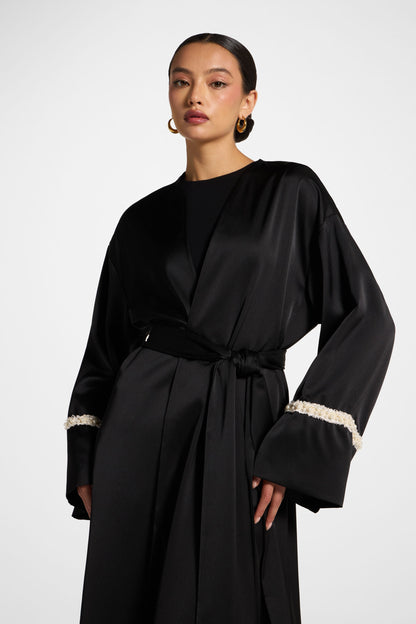 Wholesale Pearl Trim Embellished Abaya - Custom Occasion Abaya Factory