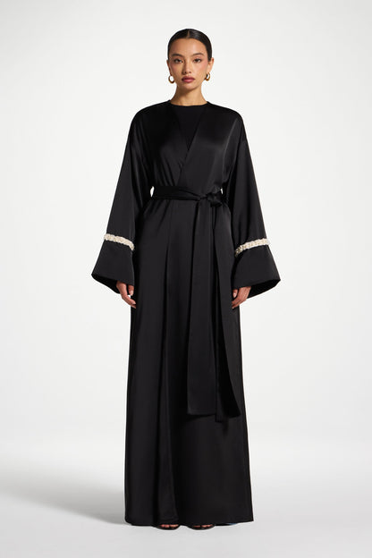 Wholesale Pearl Trim Embellished Abaya - Custom Occasion Abaya Factory