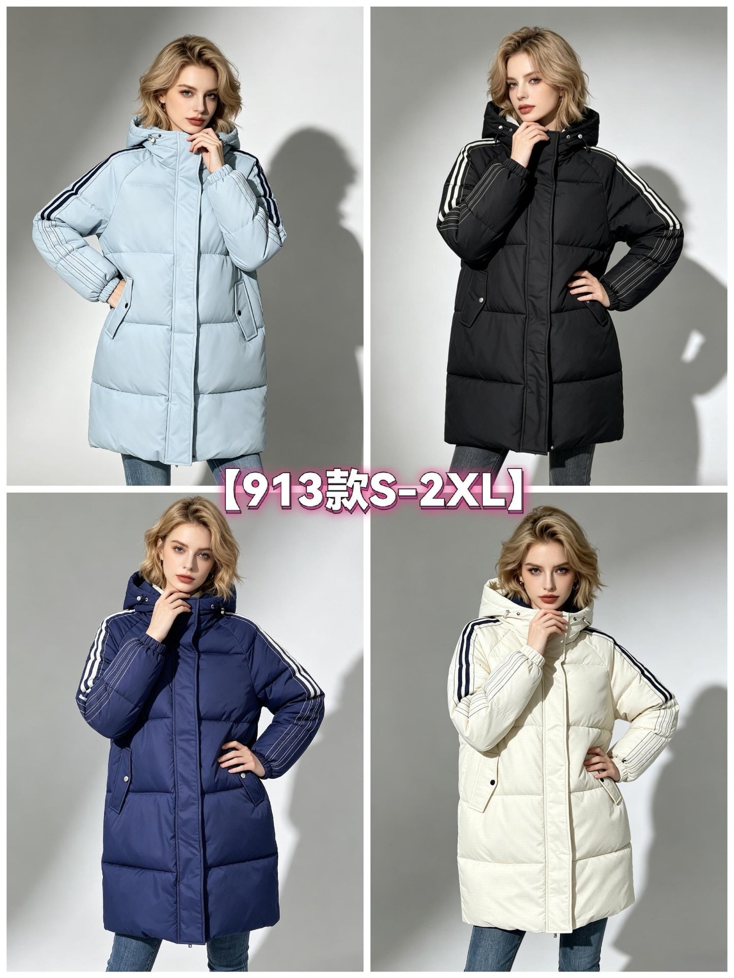 Women's Long Puffer Coat wholesale ready stock custom logo PJ-0815-076 image 4
