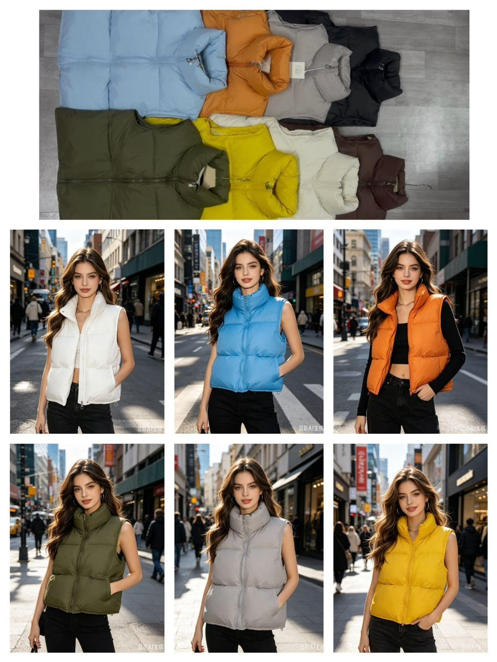 Women's Puffer Vest wholesale ready stock custom logo PJ-0815-096 image 1