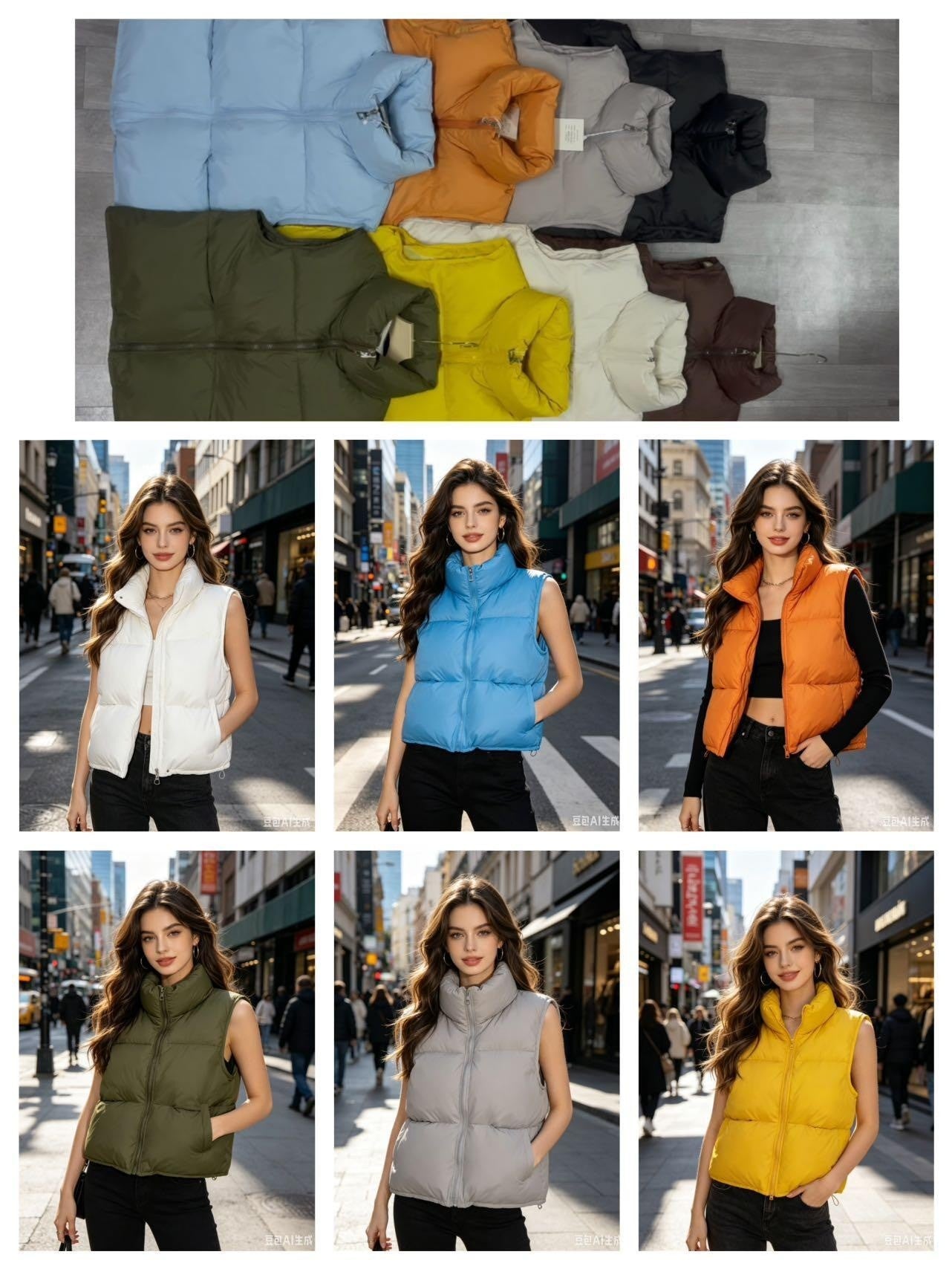 Women's Puffer Vest wholesale ready stock custom logo PJ-0815-096 image 1