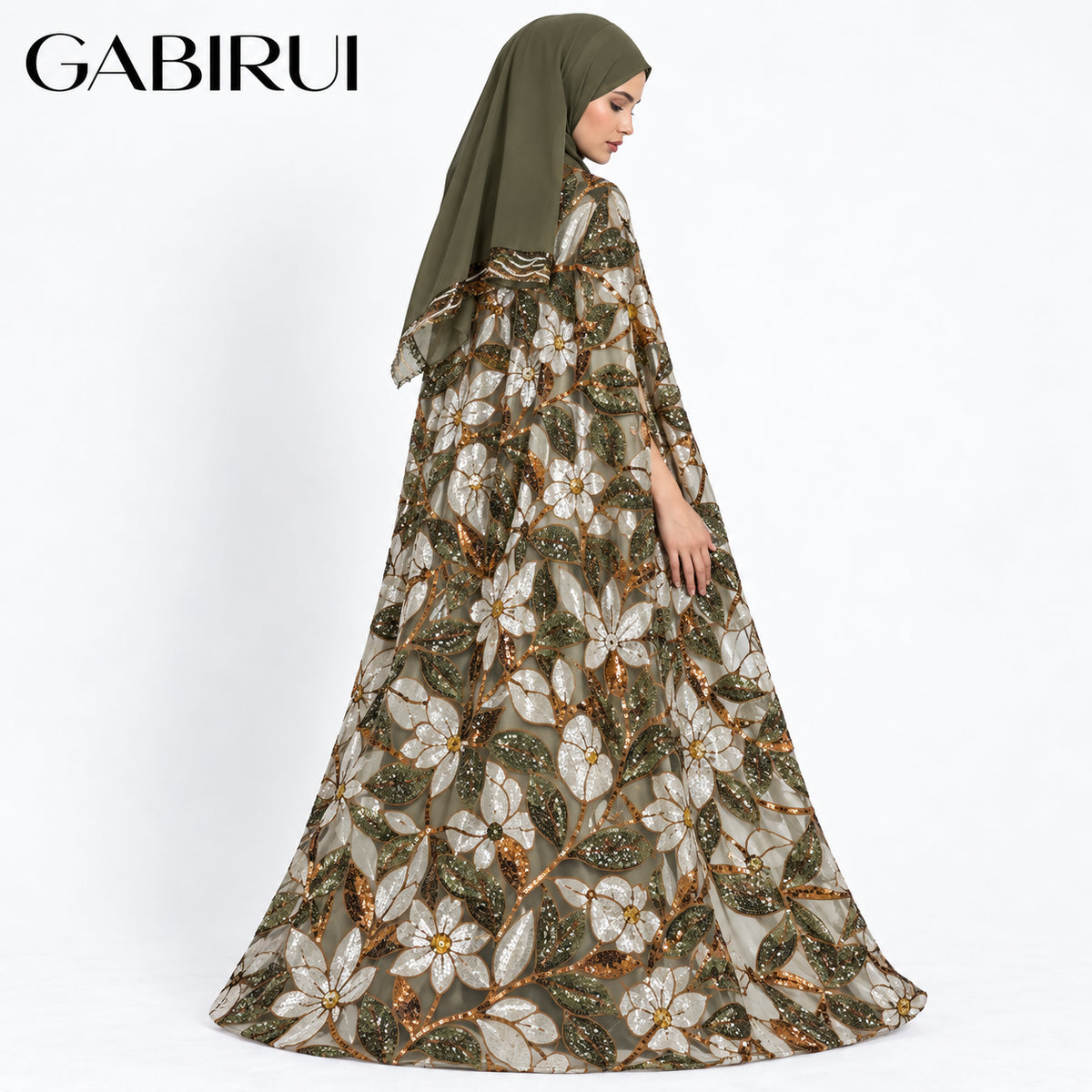 Wholesale luxury sequin beaded abaya manufacturer GBR-11000038193264