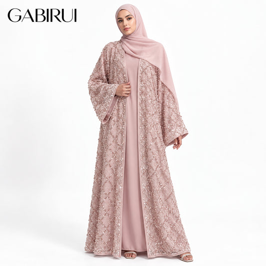 Wholesale luxury sequin beaded abaya manufacturer GBR-11000038202438
