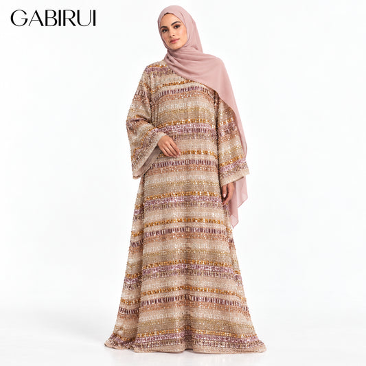 Wholesale luxury sequin beaded abaya manufacturer GBR-11000038207417