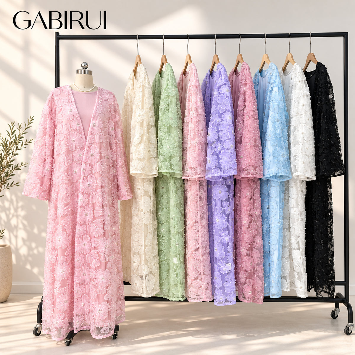 Wholesale luxury sequin beaded abaya manufacturer GBR-1601491717291