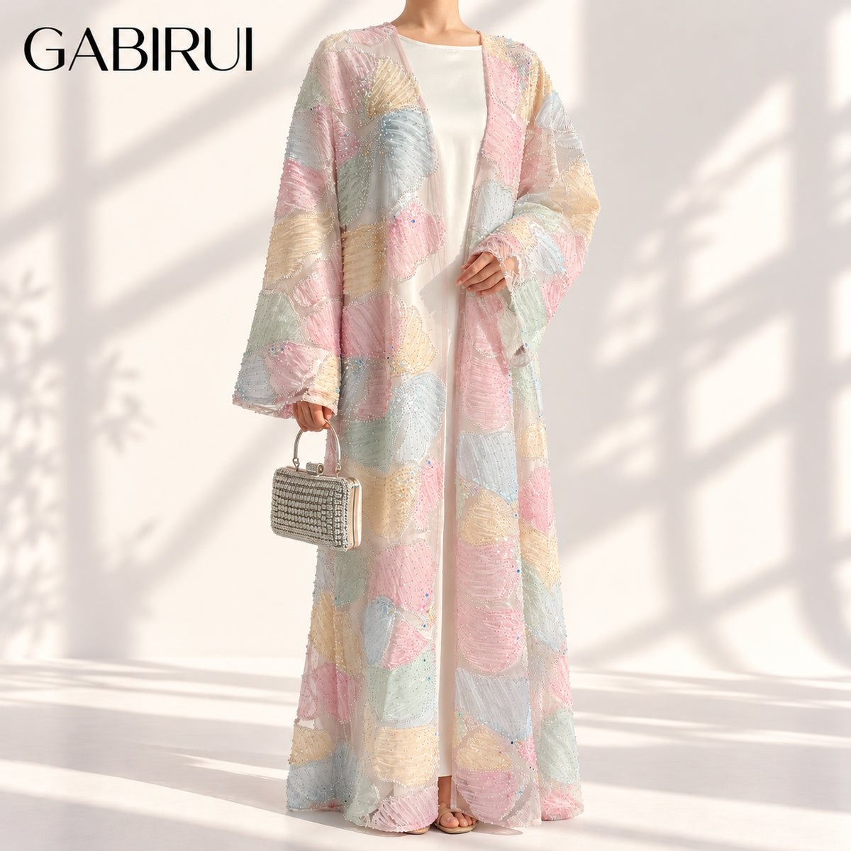 Wholesale luxury sequin beaded abaya manufacturer GBR-1601492676861