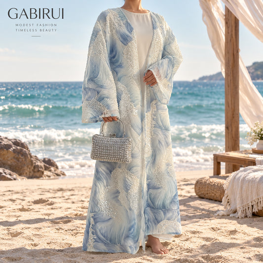 Wholesale luxury sequin beaded abaya manufacturer GBR-1601492827029