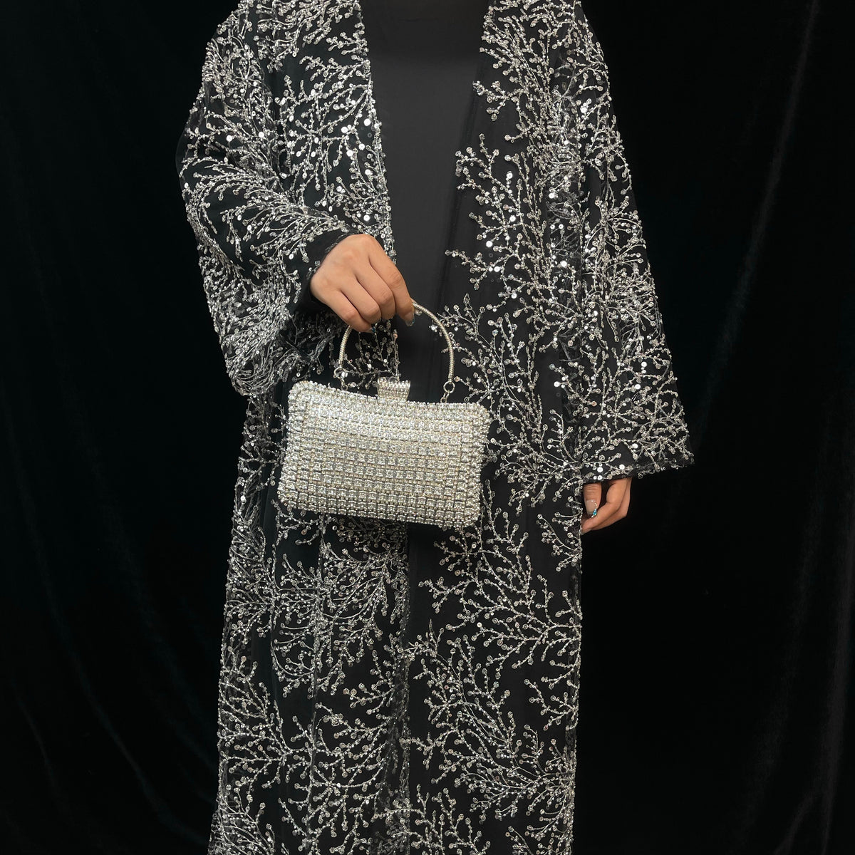Wholesale luxury sequin beaded abaya manufacturer GBR-1601515520797