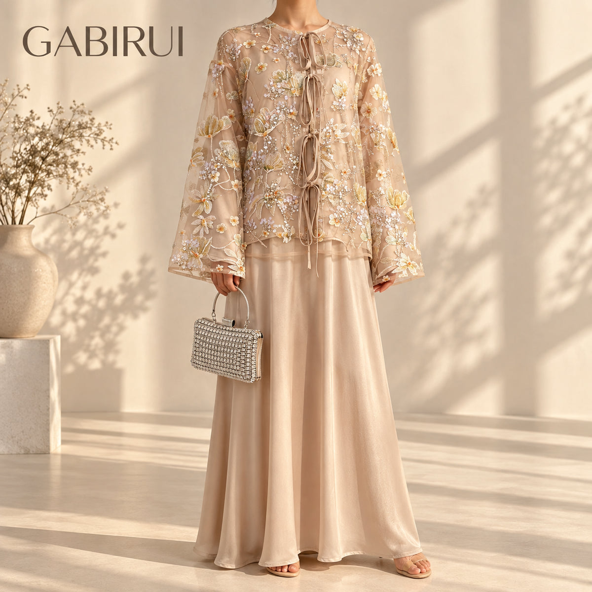 Wholesale luxury sequin beaded abaya manufacturer GBR-1601515525904