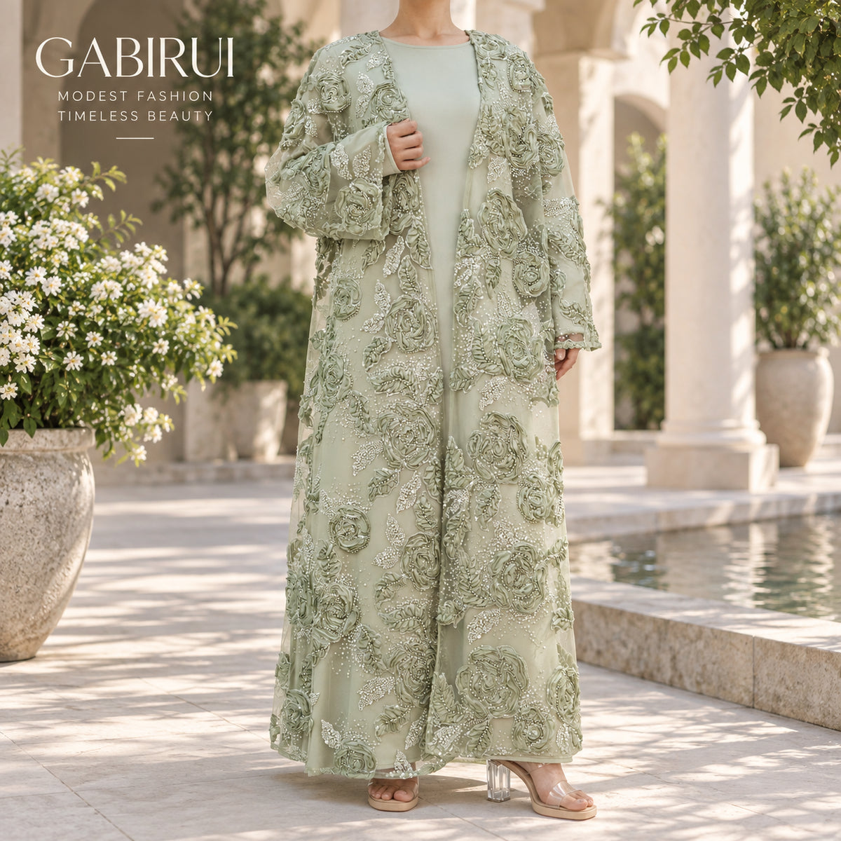Wholesale luxury sequin beaded abaya manufacturer GBR-1601728124411