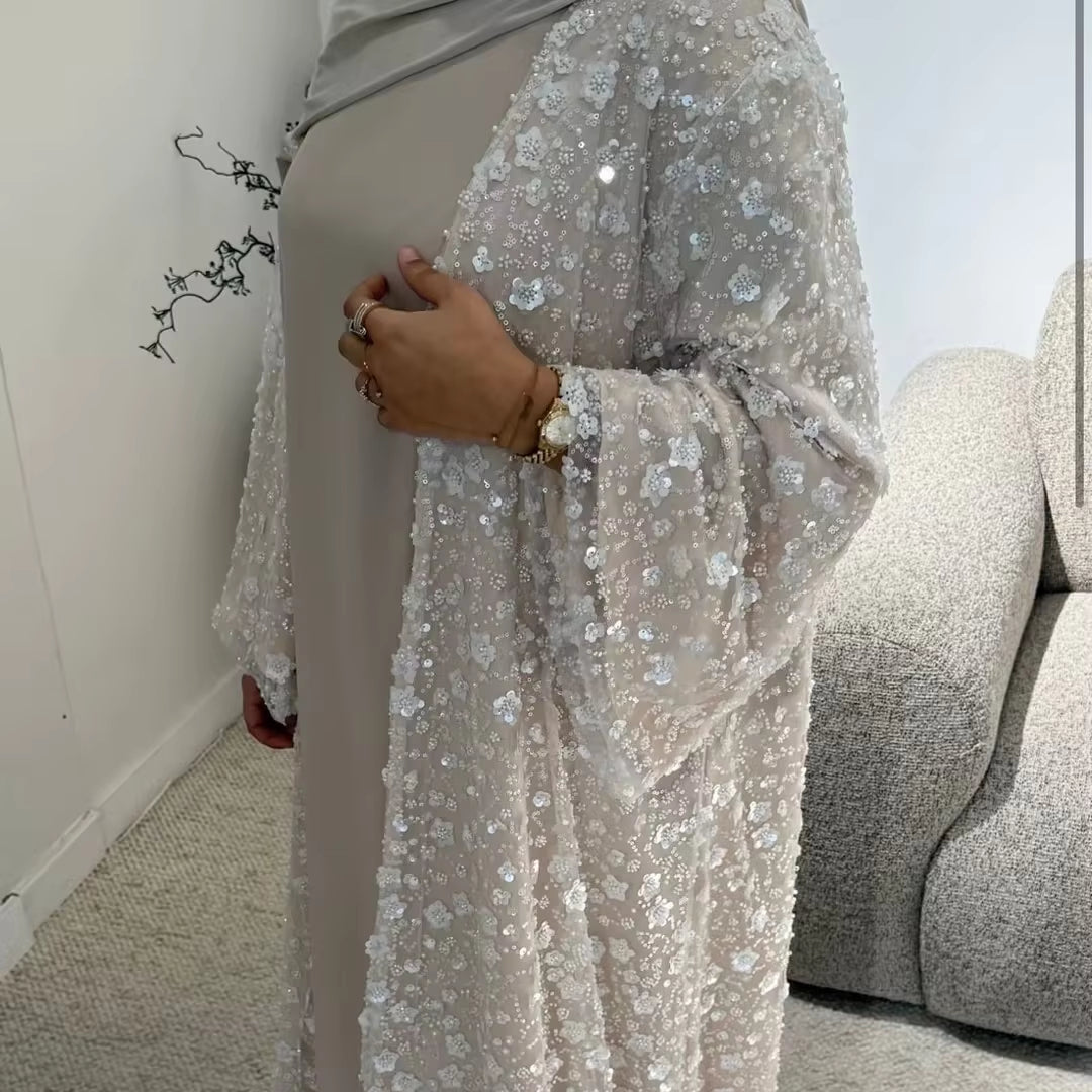 Wholesale luxury sequin beaded abaya manufacturer GBR-1601940133101