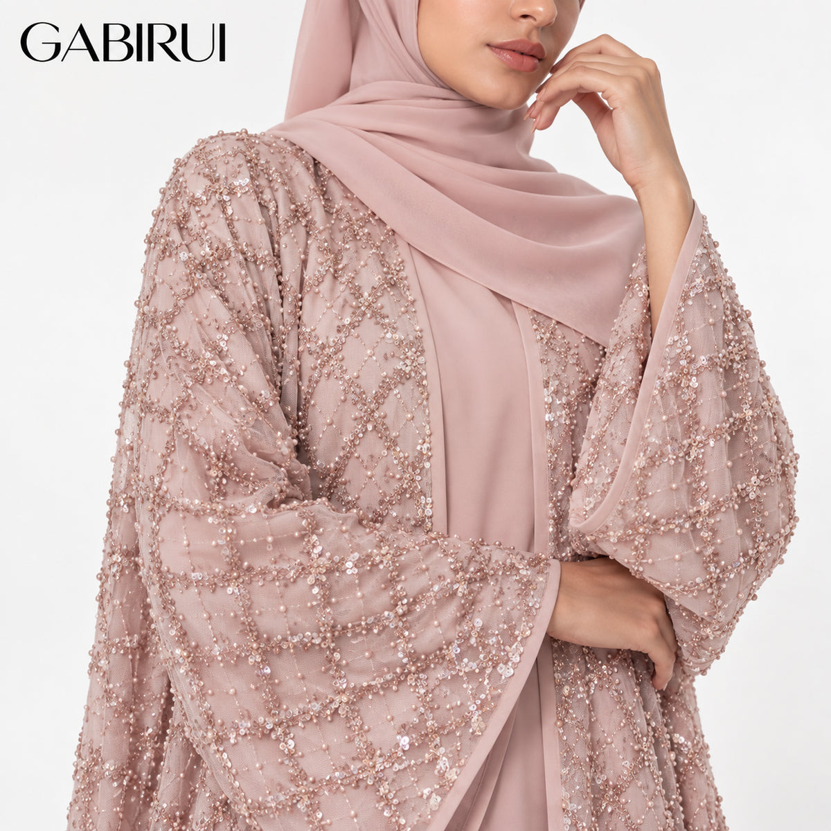 Wholesale luxury sequin beaded abaya manufacturer GBR-1601954245288