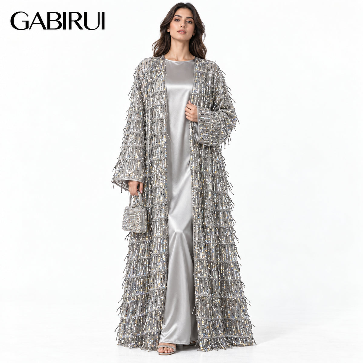 Wholesale luxury sequin beaded abaya manufacturer GBR-1601955076761