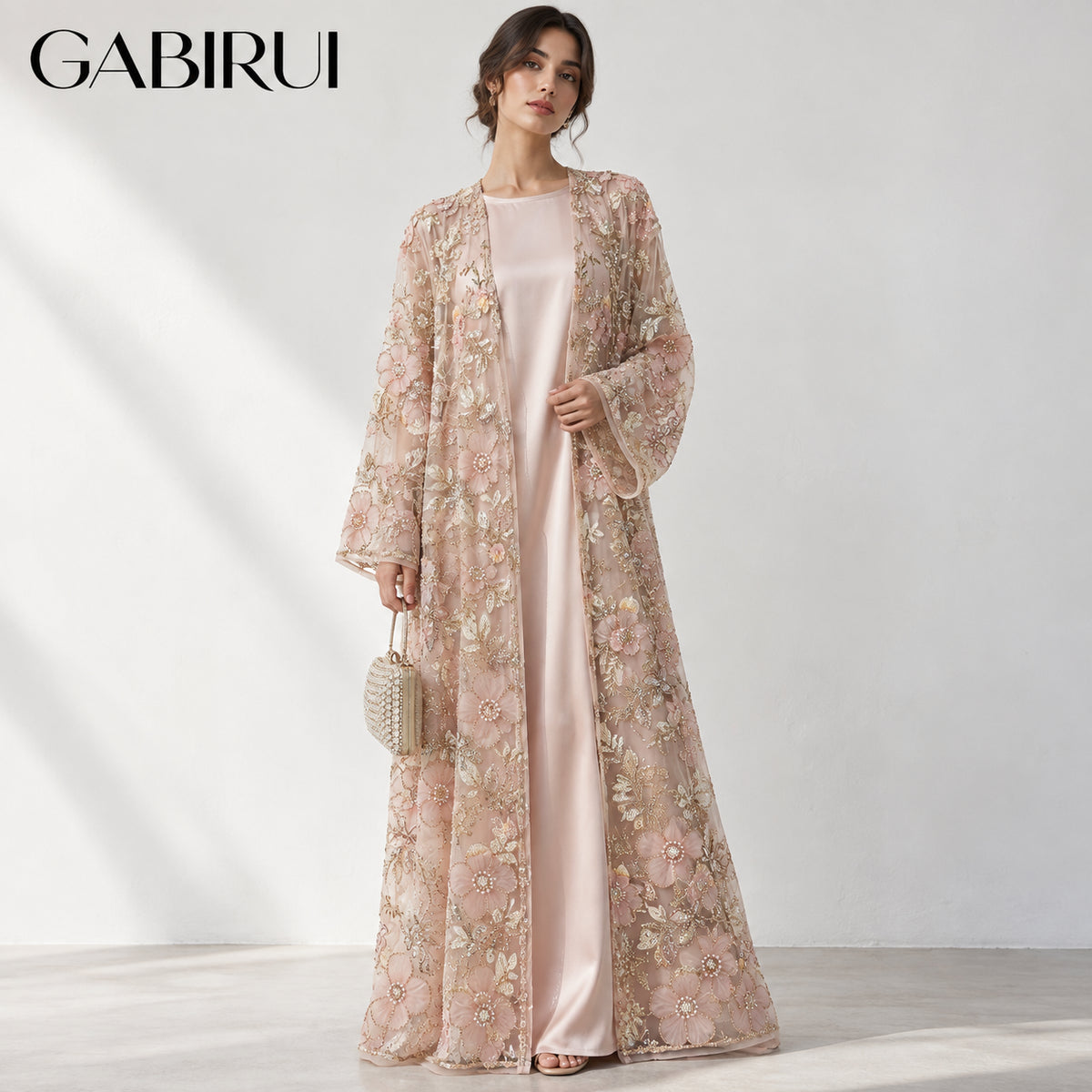 Wholesale luxury sequin beaded abaya manufacturer GBR-1601955101190