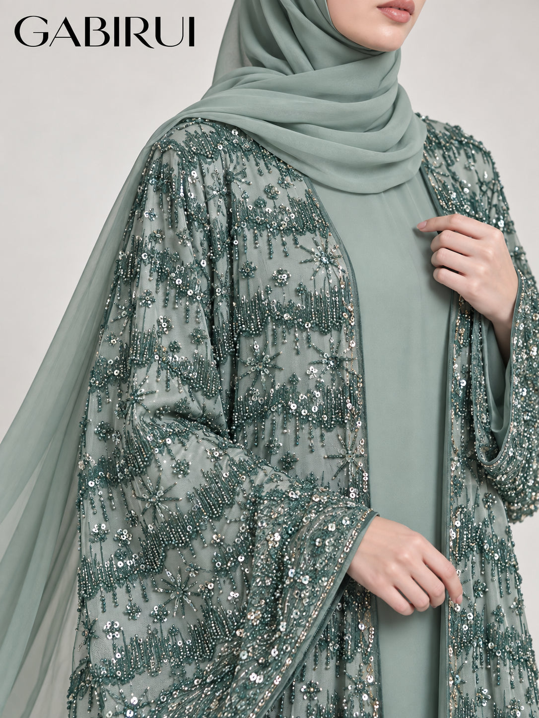 Wholesale luxury sequin beaded abaya manufacturer GBR-1601955479190