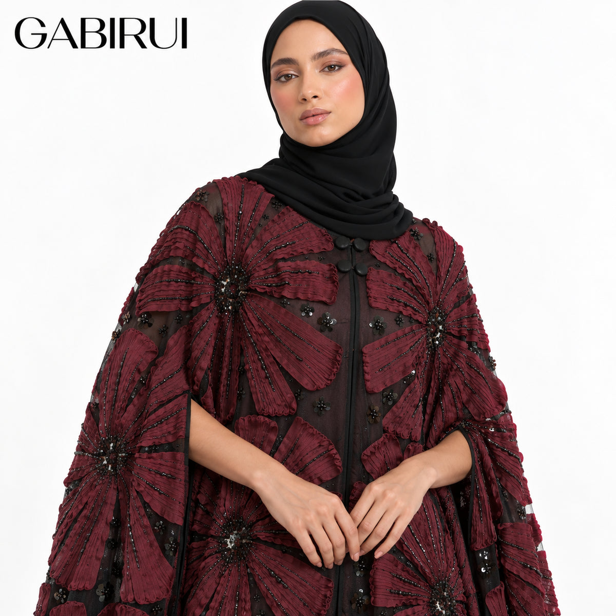 Wholesale luxury sequin beaded abaya manufacturer GBR-1601956019417