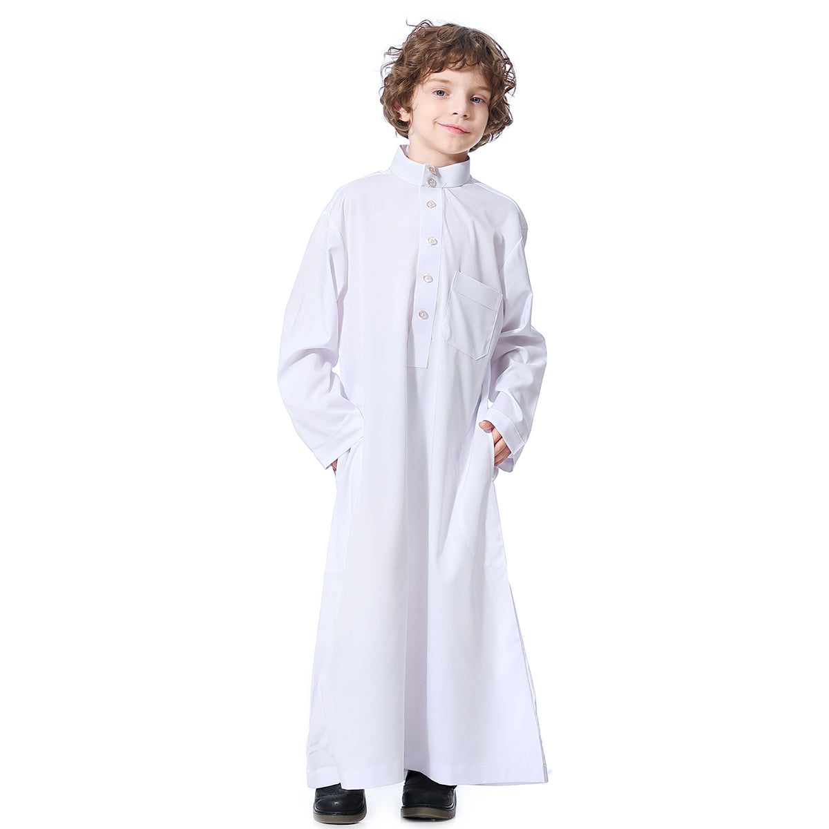 Ramadan Boys kids abaya Muslim Long Sleeve Solid Color Arab Dubai Robe, Casual Ethnic Style Boys Long Sleeve Clothing MSL119